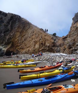 Figure 4b. Hardshell kayaks used for field trip. From Outdoor Adventures UC Davis.