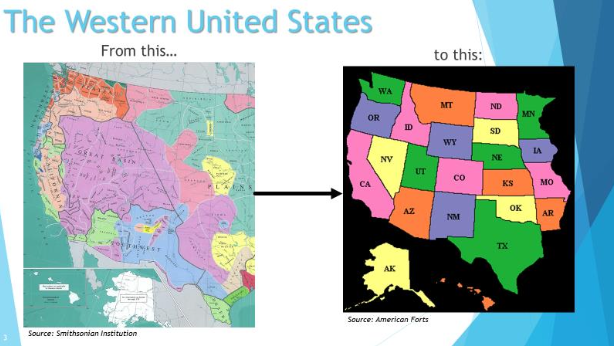 Figure 1. Geographic comparison between geographic and political boundaries of the Western United States.