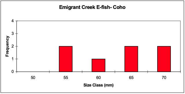 Figure 20f. Juvenile coho size on Emigrant Creek.