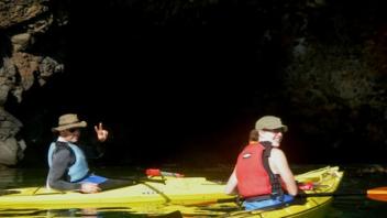 Aaron and Alisha in their Sea Kayaks