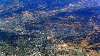 Aerial view of Santa Rosa, California