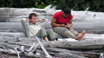 2 people sitting 