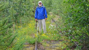 Dennis on an abandoned train tressle