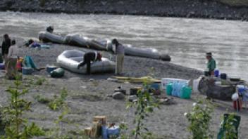 Getting the boats ready for the long trip