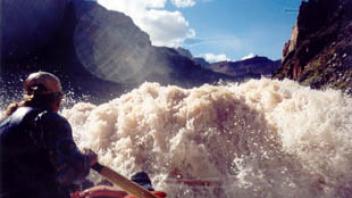 Rafting in a valley
