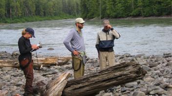Kate, Chris, and Carson overlooking the Skeena River