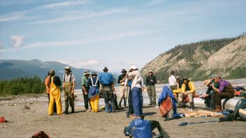 group of people eating lunch