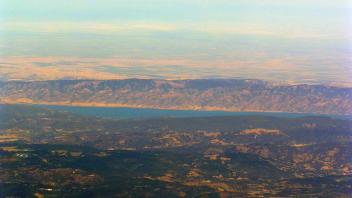 Lake Bereyessa and the Sacramento Valley to the west