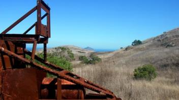 Oil Drill with Anacapa Island in the Background