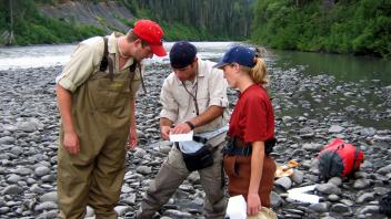 Practice survey at a Side Channel of the Skeena River