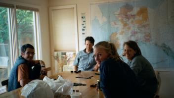 group of people talking