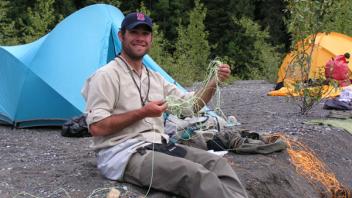 Ryan untangling his fly rod line