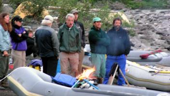 people gathered around fire