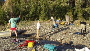 gathering rocks