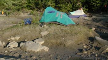 tents and socks